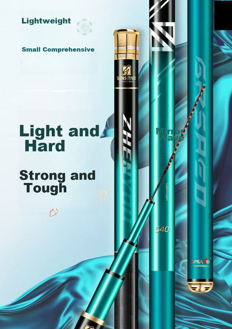 Grsaed Rui Lang 6.3-Meter Fishing Rod, Handheld Carbon Fiber Ultra-Light Ultra-Hard Fishing Pole, Platform Fishing Rod Set 2