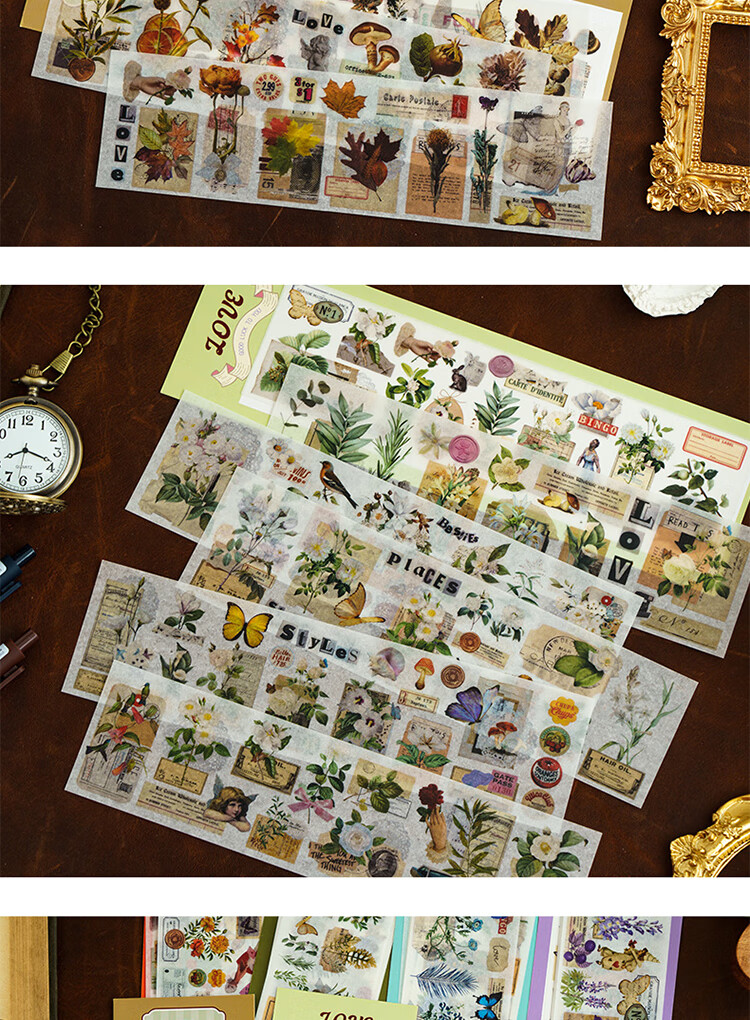 Yuhe Segmented Planner Tape Stickers, Landscape Decorative Stickers And Paper Journal Materials DIY Gift for Girls Children's Day Present, 4 Styles in Total 24 Pieces 4269 14