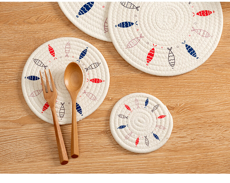 Onlycook Heat-Resistant Placemat, Dish Coaster, Cup Mat, Japanese Minimalist Anti-Scalding Pad, Household Western Dining Mat Bowl Coaster, 18cm 3
