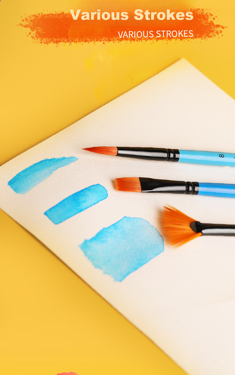 Marie's 3-Piece Nylon Watercolor Brush Set for Beginners, Painting Watercolor Brushes for Children And Students, Hand-Drawn Painting Brushes for Art Students, Professional Paint Watercolor Brushes G1143 8