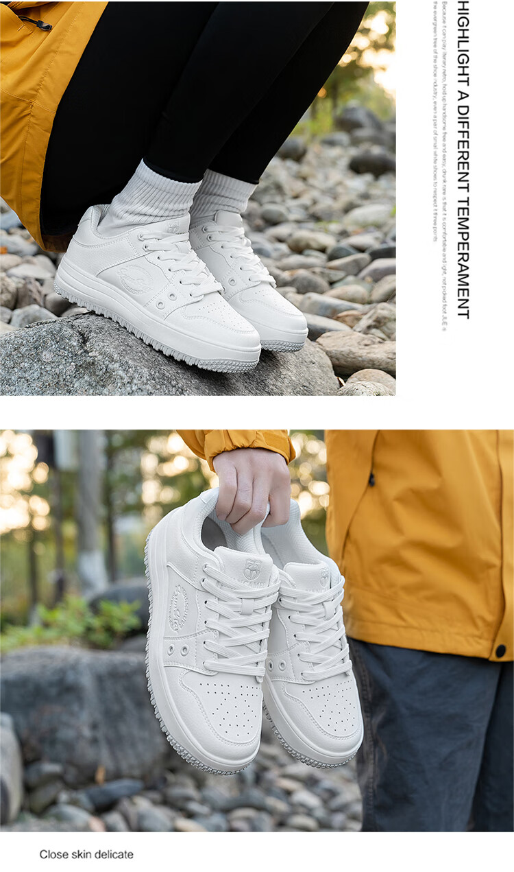 VANCAMEL Men's Sneakers, Couple's Outdoor Casual Shoes, Men's Sports Shoes, Women's White Shoes, 6066 White, Size 38 17