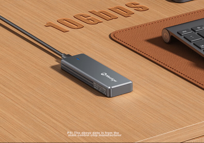 Mihu (Meetiger) M.2 SSD Enclosure, NVMe Protocol, M2 Portable Hard Drive Case, USB3.2 10Gbps External SSD, All-Aluminum Body, PN80 9