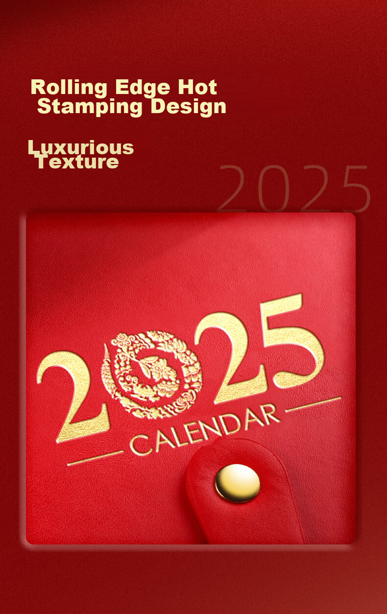 Jinzhi 2026 Leather Calendar, Horse Year Gift Box/red, 2025 Calendar Notebook, Monthly Calendar, Year Calendar, Weekly Calendar, Planner Book, Office Desktop Decoration, Office Gift 10