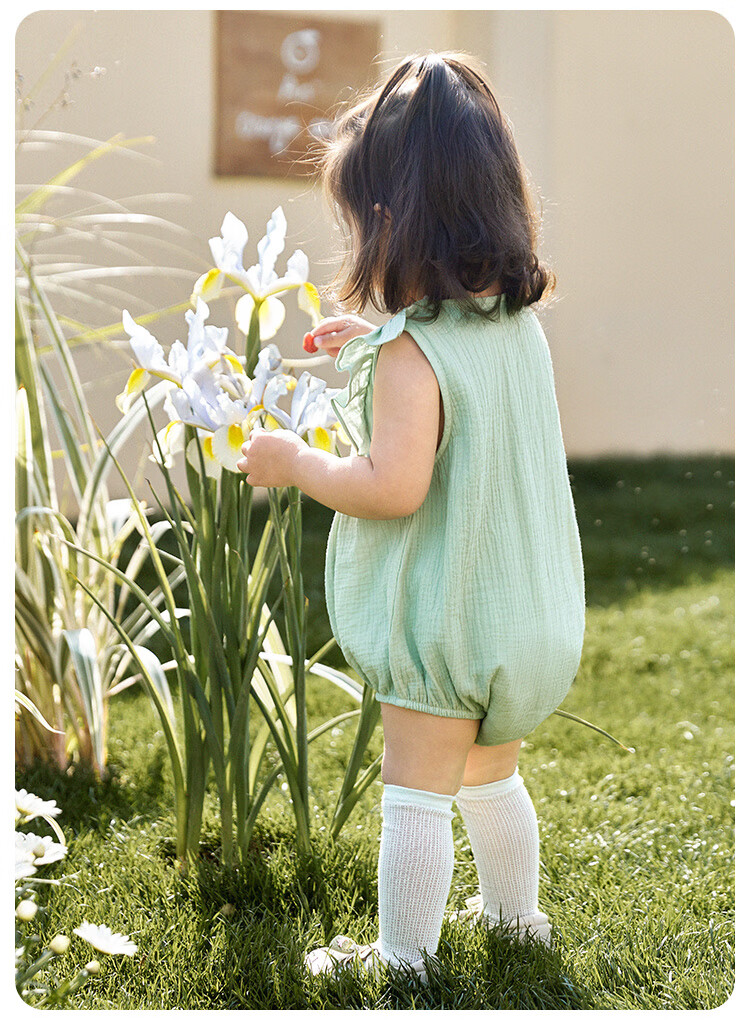 Wismorni Sleeveless Bodysuit for Infants, Thin Summer Style, Baby Girl Summer Outfit, Triangle Vest Romper, One-Piece Clothing 9