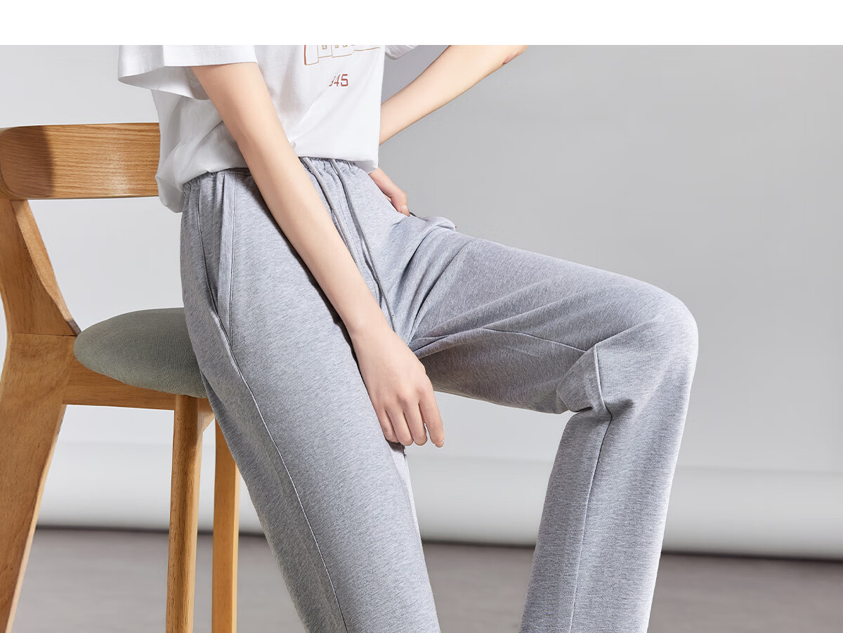 Chushen Spring Autumn Women's Elastic High Waist Slim Straight Korean Student Sweatpants Casual Pants S137R1257 20