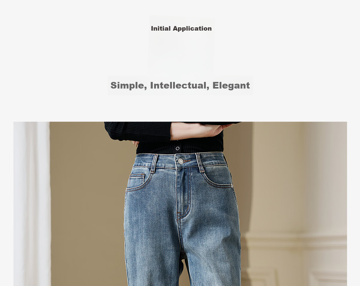 Chushen Women's High-Waisted Vintage Slim-Fit Jeans with Stylish Design And Functional Pockets, Straight-Leg Trousers S143N1001 1