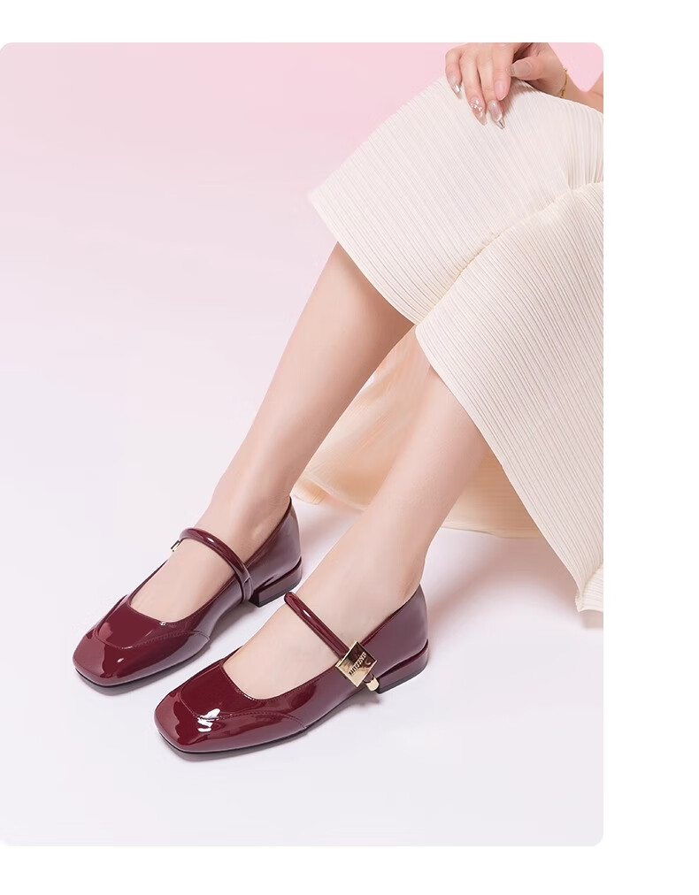 RED DRAGONFLY Mary Jane Women's Shoes Spring And Autumn French-Style Small Flats, Beautiful Retro Flat Leather Shoes WTB24600, Black, Size 37 12