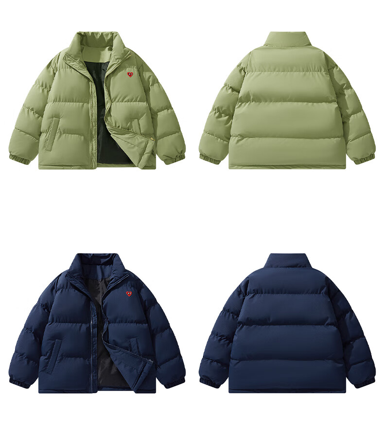 Chaersitaoxin [Wang Churan's Choice] Unisex Couple Matching Winter Thick Cotton Jacket Puffer Coat, Black, Size L 19