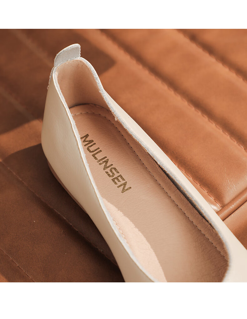 Mulinsen Women's Casual Slip-On Soft Sole Flat Shoes Light Brown Size 39 13