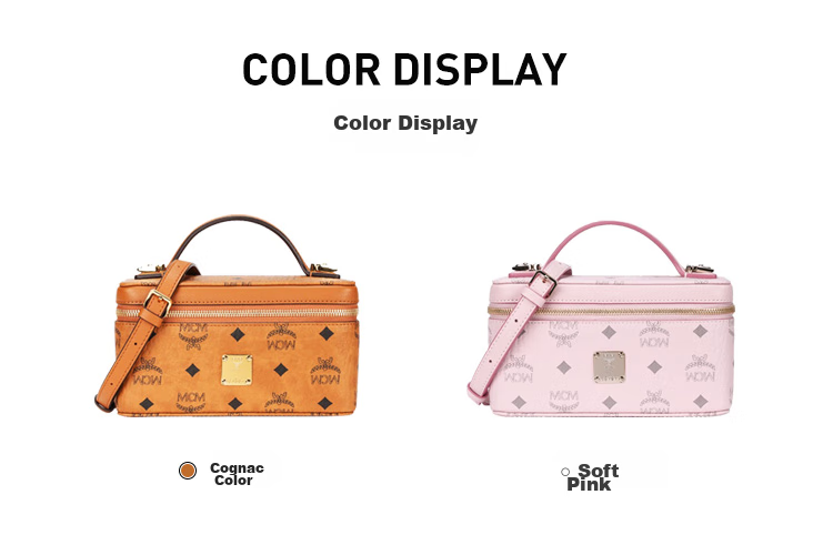 MCM ROCKSTAR Medium Handbag, Crossbody Bag, Makeup Bag, Box Bag, Cognac Color, Gift 3