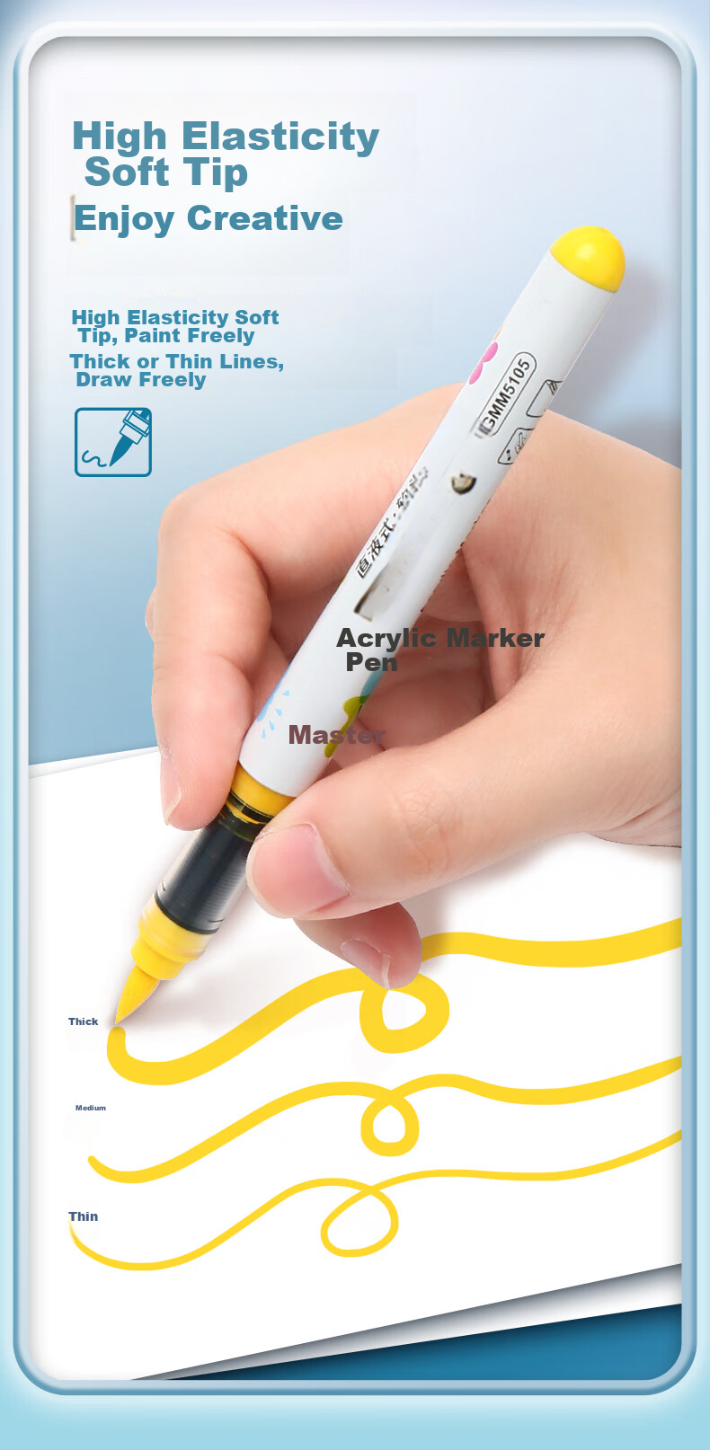 GRASP Direct Liquid Acrylic Markers, Soft Tip, 36 Colors, Skin-Friendly, Washable, Drawing Pens, Ink Control, Layering Capable, Children's Watercolor Pens, Instant Camera Paper, Doodle, Birthday Gift 4