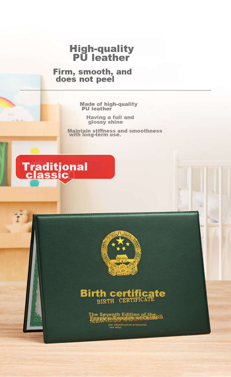 JONEVEE Birth Certificate And Vaccination Record Protector (Set of 2), Classic Double Insert Pages, Jujube Red, Baby Medical Document Cover, ZWCS04 6