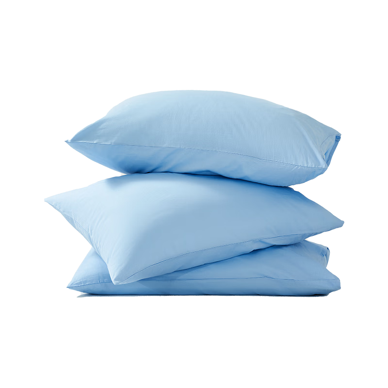 JD Original Vita Cotton Pillowcase, 100% Pure Cotton Class A Antibacterial All-Cotton Pillow Cover, Set of Two, Blueberry Blue