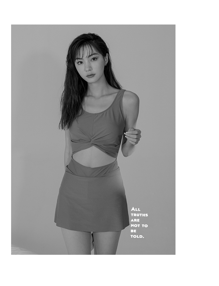 OMOM Women's Summer One-Piece Swimsuit, Tummy Control, Slimming, Conservative, Sexy, Skirted, Fairy-Like, Instagram Style, Hot Spring Swimming Suit, Coffee Color, Size M (Recommended for 88-98 Jin) 10