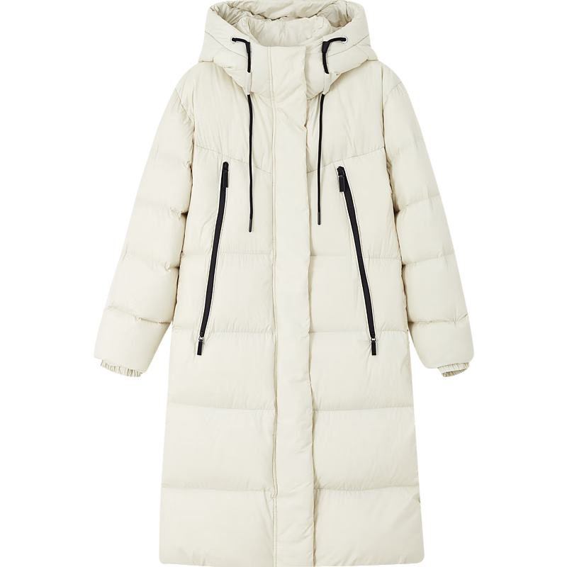 Dme [Qing Nuan Yun Duo Series] Winter Outdoor Hooded 90% Duck Down Thickened Over-Knee Long down Warm Coat