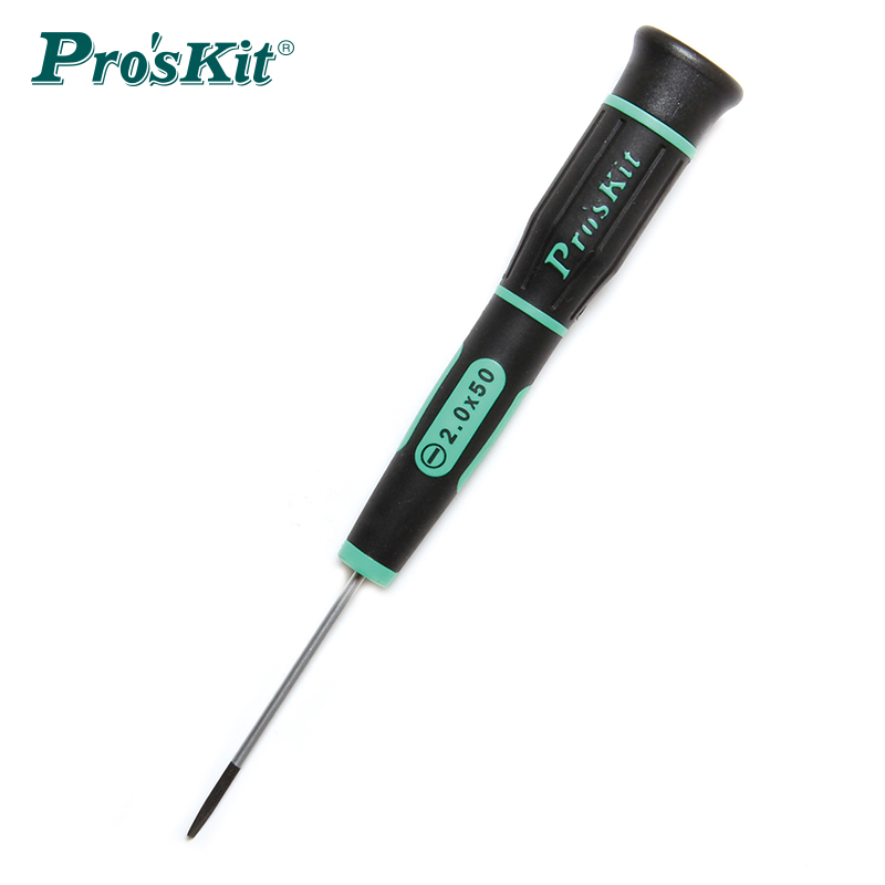 Pro'sKit SD-081-S3 Green and Black Precision Flathead Screwdriver - 2.0*50mm