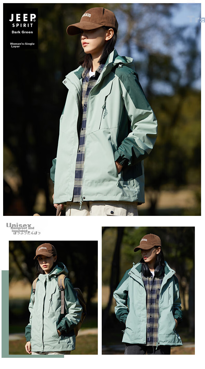 JEEP SPIRIT Windbreaker Jacket for Men And Women, Spring And Autumn Outerwear, Outdoor Windproof Coat, Warm Windbreaker 19