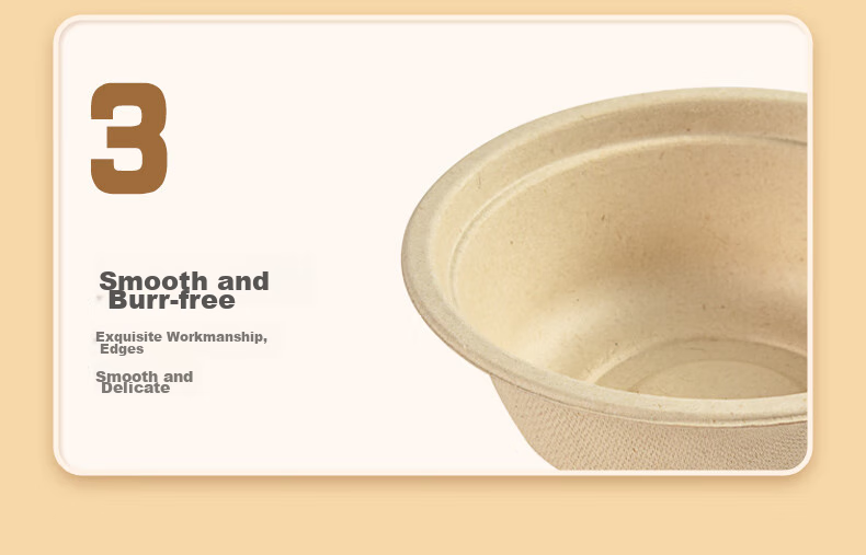 Xingfang Disposable Bowls And Chopsticks, Thickened Biodegradable Paper Bowls, Small Soup Bowls, Hot Pot Bowls, Picnic Plates, Sugarcane Pulp, 220ml*50 Pieces 11
