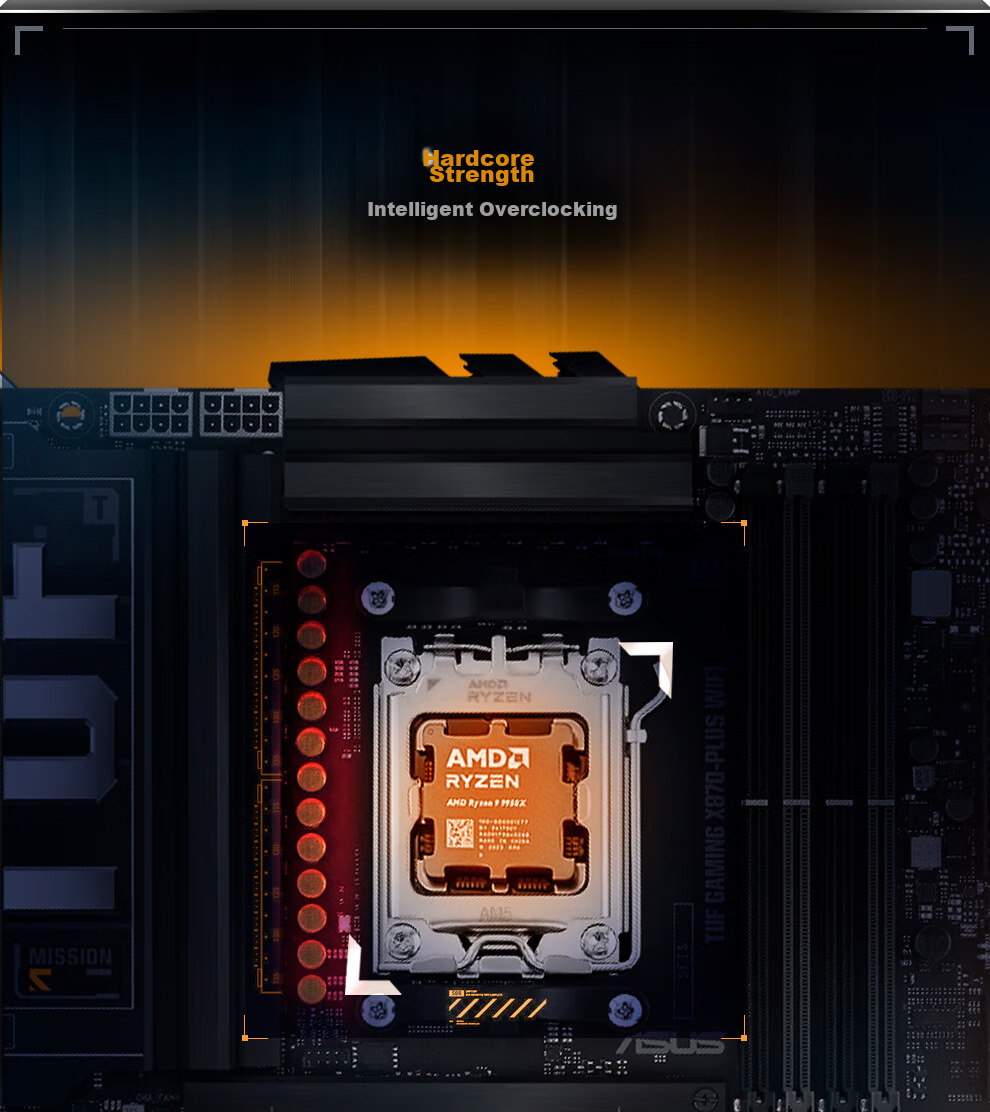 ASUS TUF GAMING X870-PLUS WIFI Motherboard, Supports CPU 9850X3D/9950X3D/9800X3D (AMD X870/socket AM5) 7