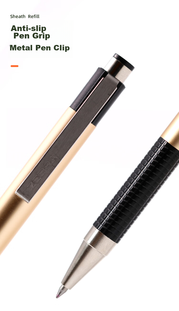 ZEBRA CJ-301 Series Retractable Gel Pen, 0.5mm Bullet Tip Signing Pen, Metal Feel Business Pen for Office Use, Black Pen (Compatible with JK-0.5 Refill), JJ29-ZA, Black Barrel with Black Ink 7
