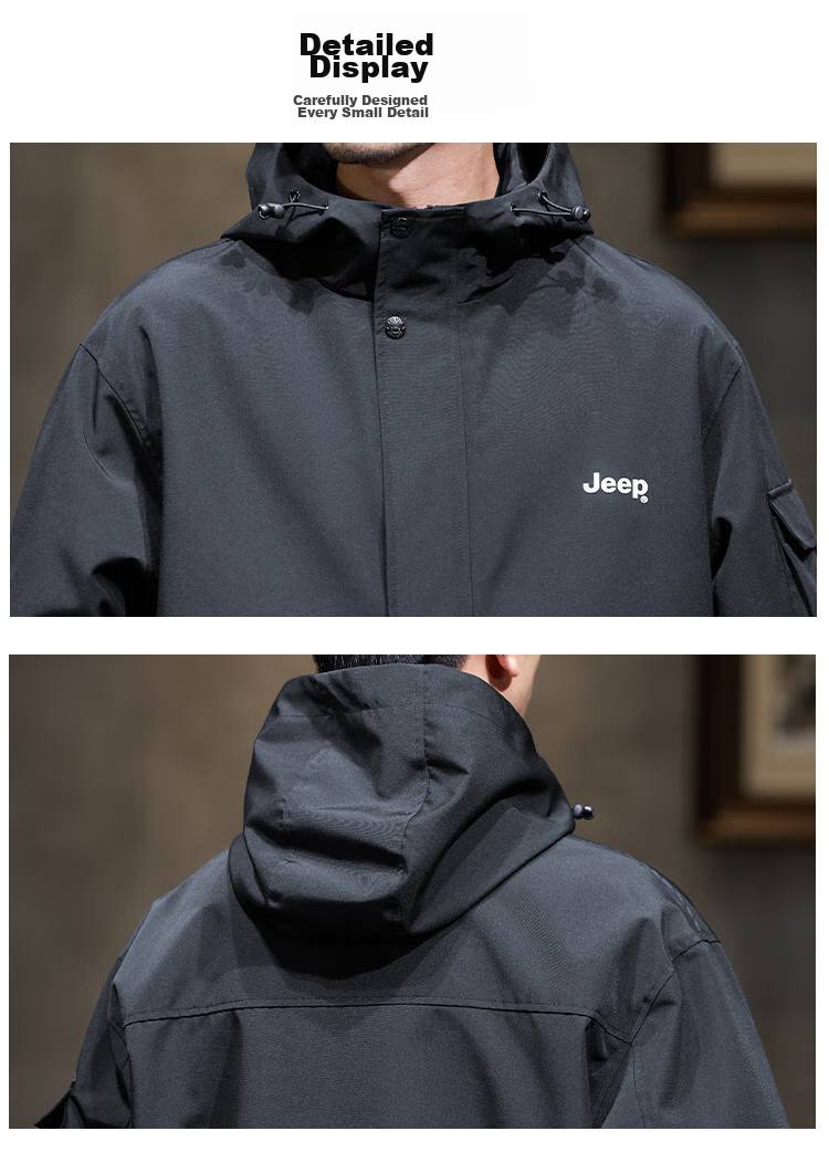 JEEP 2026 Outdoor Mountain-Style Spring And Autumn Men's Sports Jacket, Loose-Fitting Hooded Cardigan Coat for Me 17