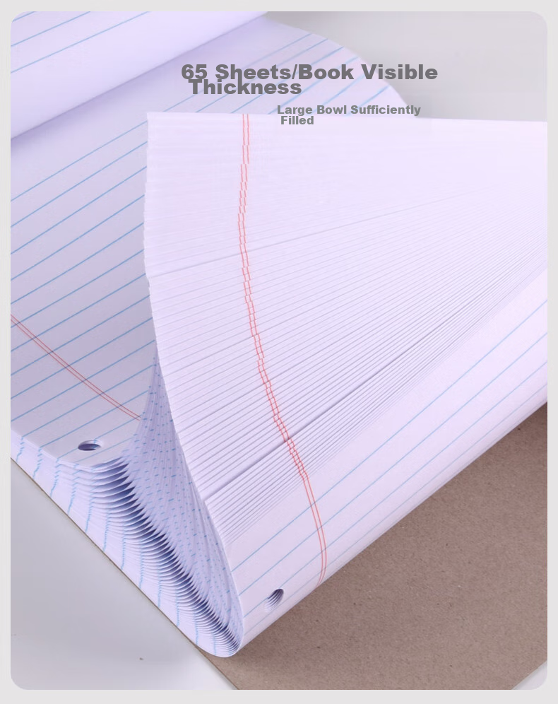 KAISA Three-Ring Notebook A4+/65 Sheets American-Style Lined Notebook, Thin Crisp Pages, White, 3-Ring Binder, DIY Loose-Leaf, 3 Books 6