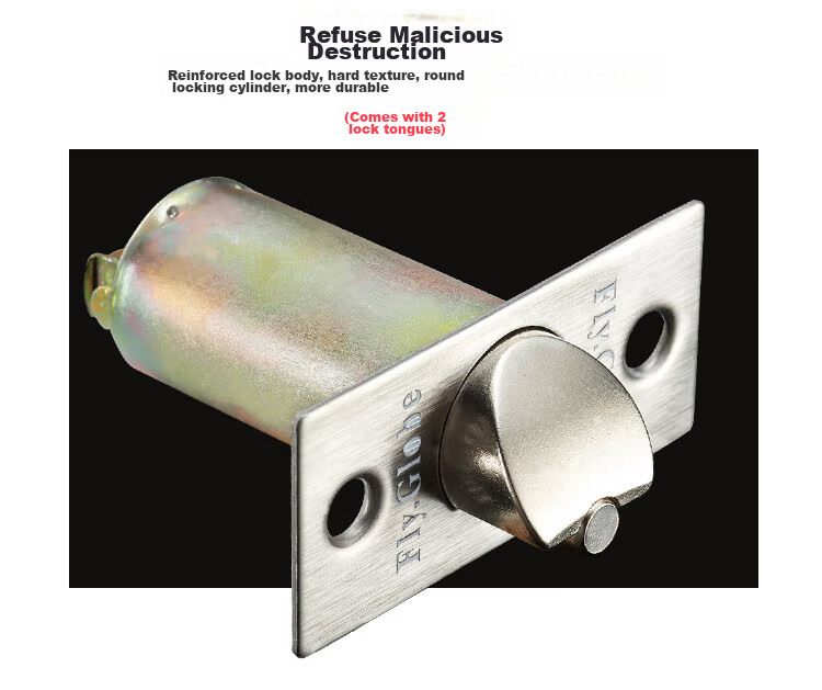 Fly.Globe Spherical Lock, Indoor Bedroom Door Lock, 304 Stainless Steel Ball Lock, with Double Latch 12