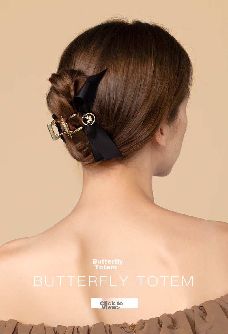 Cercoo Butterfly Hair Clip High-Quality Hair Accessory for Thick Hair Large Size Back of Head Bun Bow Claw Clip Mid-Autumn Festival Gift 2