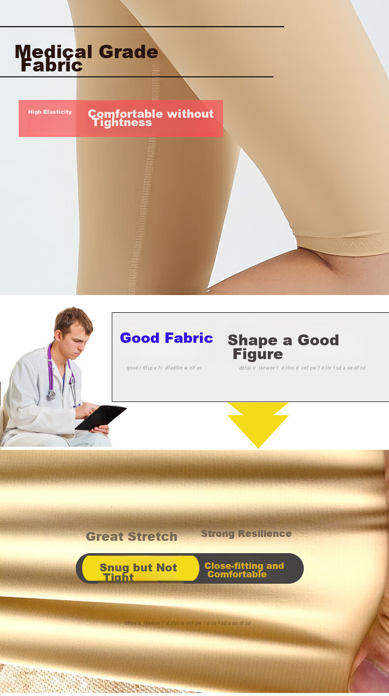 Darenyouxi 26 New Shapewear Leggings, Slimming Body Shaper Pants, Post-Liposuction Shaping Tights, Black Knee-Length Shorts, Size M 5