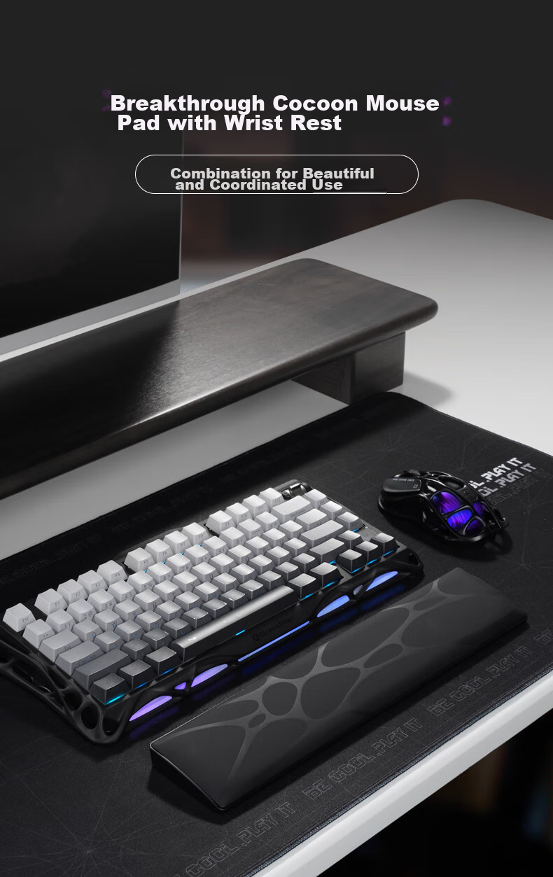 GravaStar Keyboard Accessory, Rectangular Mouse Pad, Black 1