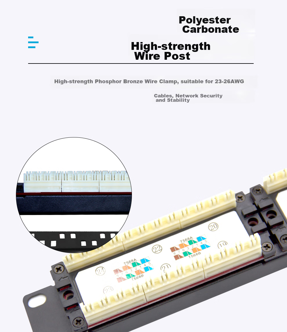 Santuo CAT5e Gigabit Ethernet Patch Panel, 24-Port Gold-Plated Cabinet Rack ST-524 10