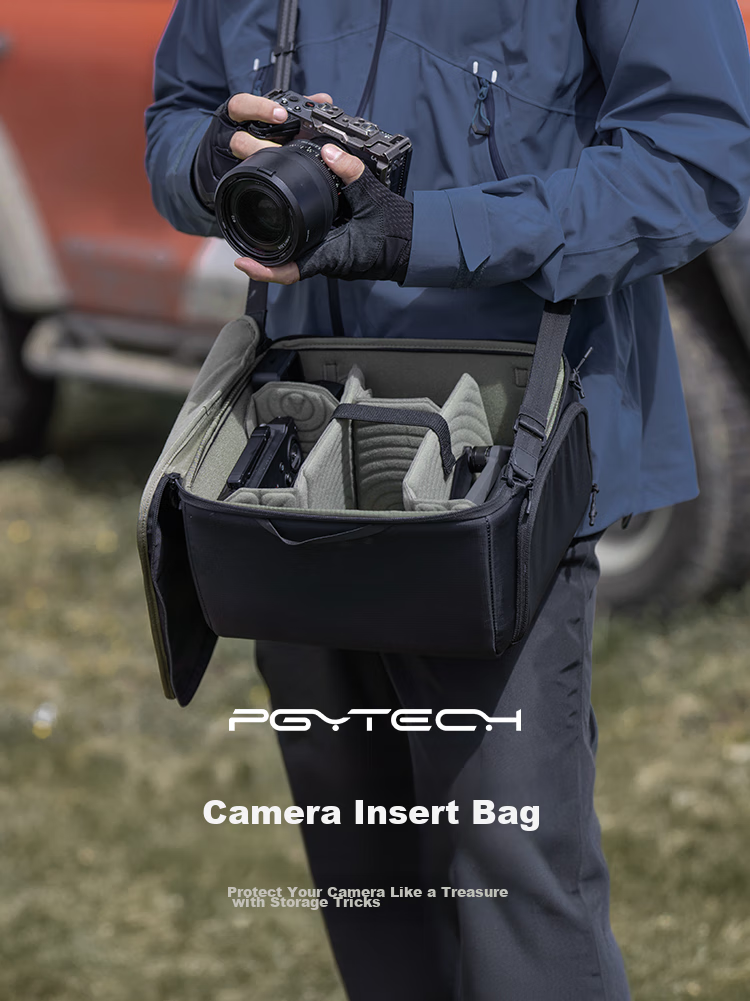 PGYTECH Camera Inner Case, DSLR Lens Inner Case Storage Bag, Shoulder Photography Bag, Camera Bag, DIY Partition, Shockproof Handheld Anti-Splash Portable Storage, XS Size 1