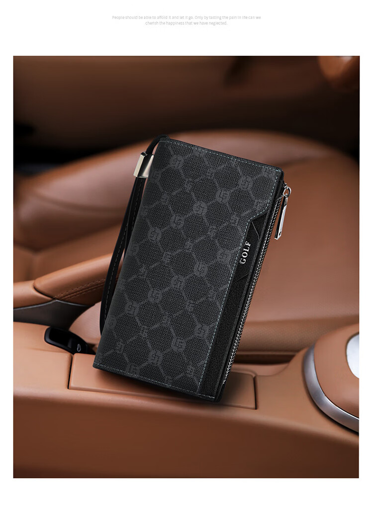 GOLF Men's Multi-Card Holder Clutch, Anti-Theft Wallet, Long Bifold Purse for Men's Driver's License And Cash 3