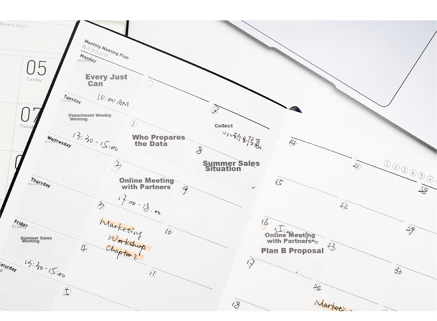 Chenzao Theme Meeting Efficiency Manual Corporate Office Meeting Record Book Project Planning Business Work Manual Notebook A5 256 Pages - High Energy Blue 13