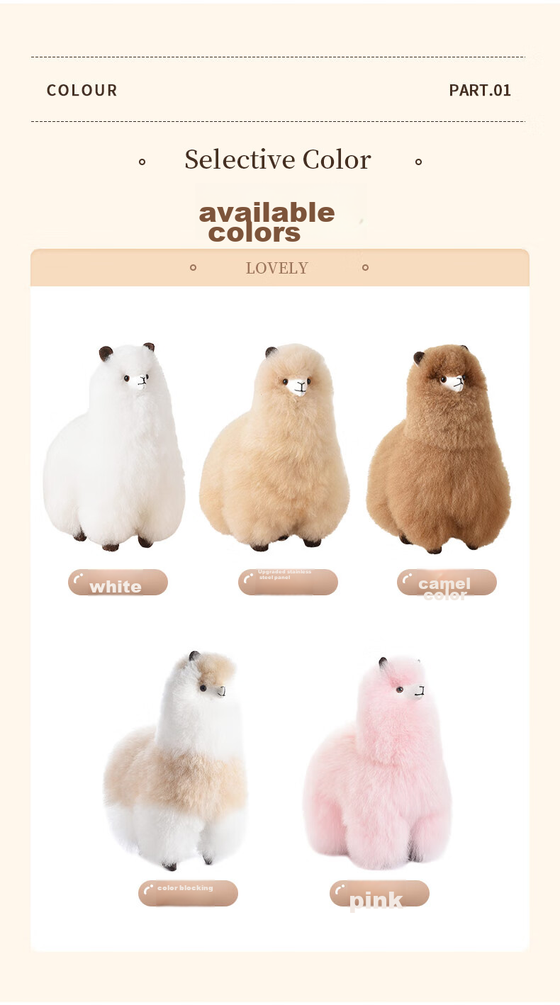 Warmpaca Alpaca Plush Toy Doll Stuffed Animal Pillow for Girls, Birthday Gift for Girlfriend 4