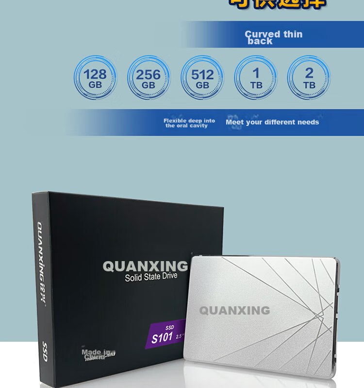 QUANXING 128GB SSD Solid State Drive SATA 3.0 Interface Read Speed up to 450MB/s Compatible with Desktop/laptop C201 10