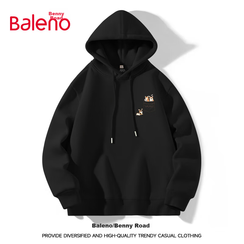 Baleno Hooded Sweatshirt for Men, Autumn Heavyweight Loose-Fitting Sports Hoodie, Versatile Dog Print Casual Jacket for Students And Teenagers 11