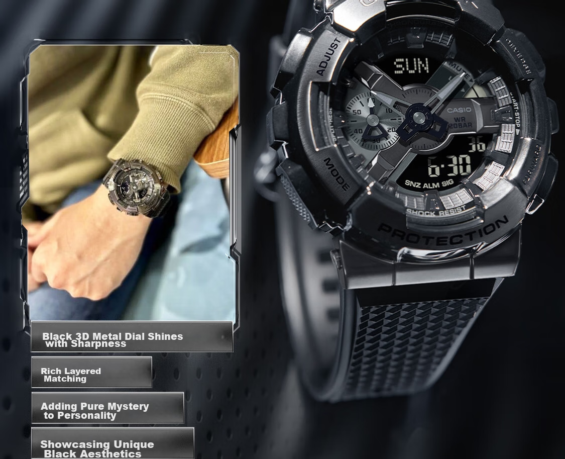 Casio Men's Watch, G-SHOCK Black Warrior BLACK, Sports Student Digital Watch, Japanese And Korean Style, GM-2100BB 3
