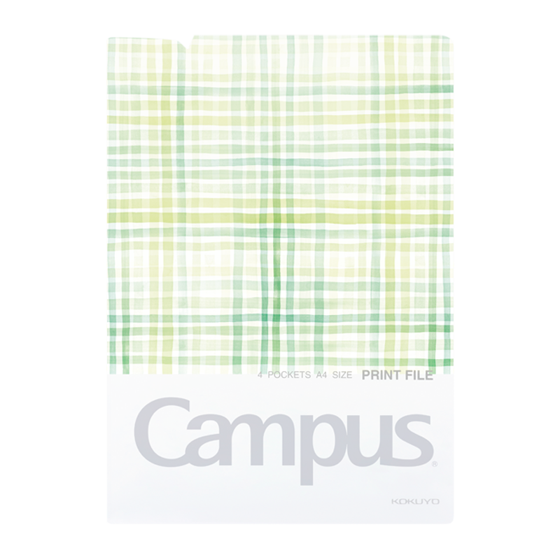 KOKUYO A4 File Folder, Watercolor Language Campus Student Storage Binder, File Pouch, Green, WSG-FUD810G3C, Digital Full Mesh, Low Price