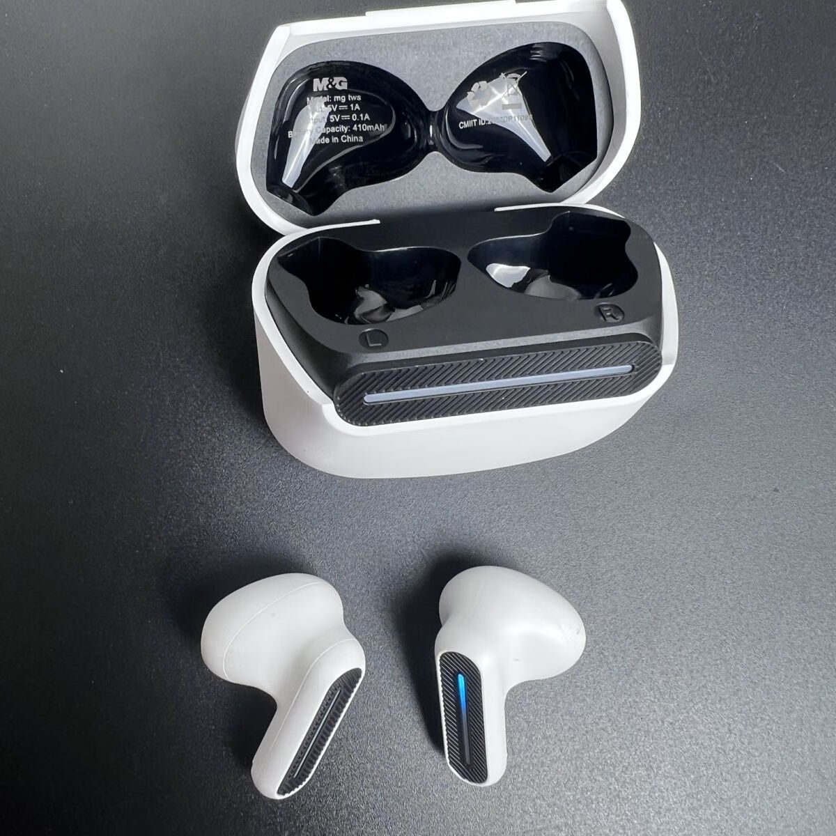 Langston True Wireless Noise-Cancelling Bluetooth Earbuds Long Battery Life Music Gaming Dual Mode MG White 6