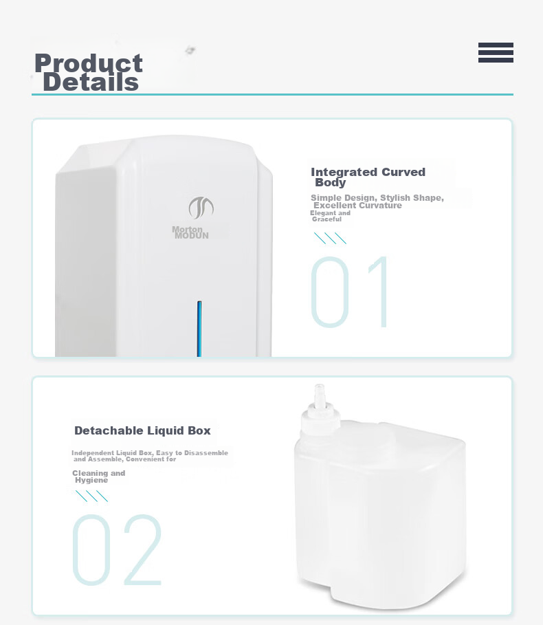 MODUN M-D12 Sensor Wall-Mounted Soap Dispenser, Bathroom Hand Soap Machine with Soap Liquid Container 10