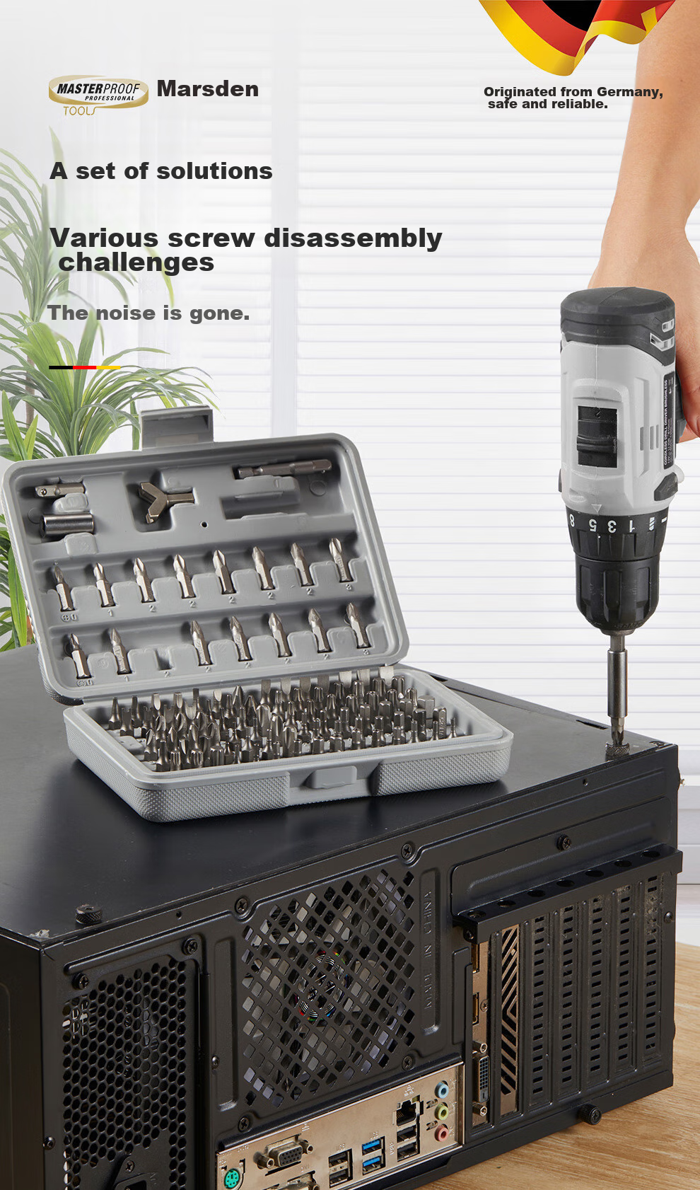 MASTERPROOF Electric Screwdriver, 6.35mm Screwdriver Bit Set, Hexagon, Torx, Special-Shaped Ratchet Wrench, Electric Screwdriver Bit, Short 1
