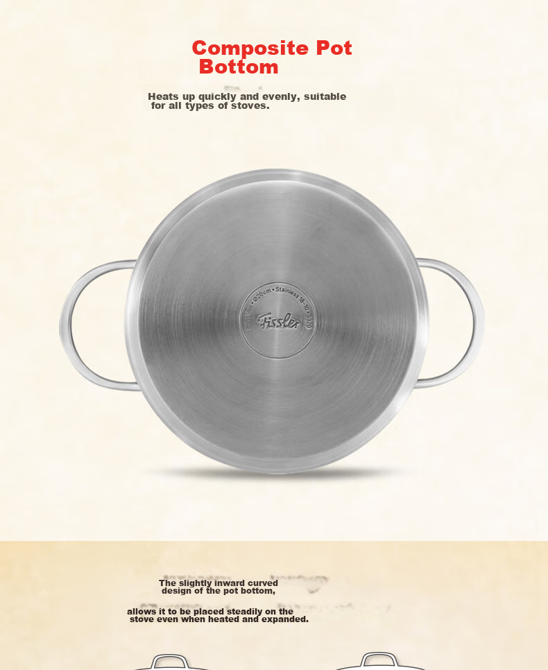Feishile Series 24cm Steel Lid Double-Handle Soup Pot (With Drawer) Stainless Steel Double-Layer Steamer Pot 4