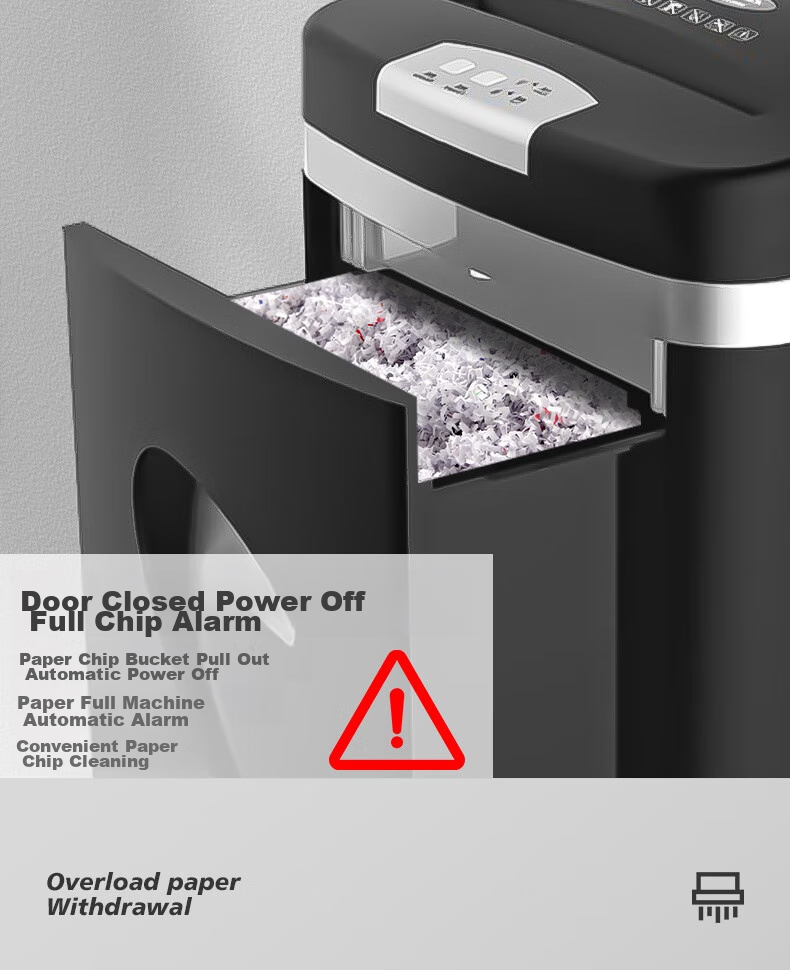 SUNWOOD Level 5 Confidential Office Commercial Paper Shredder (7 Sheets Per Pass, 20 Minutes Continuous Operation, 20L Capacity for Shredding Paper, Cards, Paper Clips, Staples) SD9331D 10