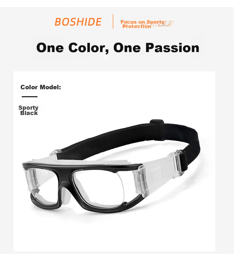 Boshide Basketball Glasses, Nearsighted Glasses, Sports Goggles for Men And Women, Can Be Fitted with Prescription Lenses, Black, No Prescriptio 13