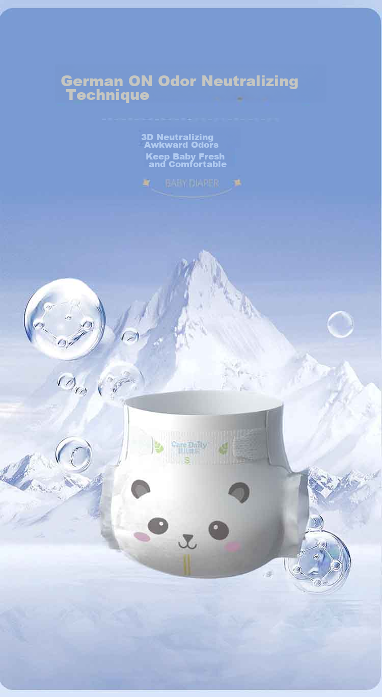 Care Daily Cute Diapers M56 Pieces (6-11kg), Medium Size Baby Diaper Packaging 10