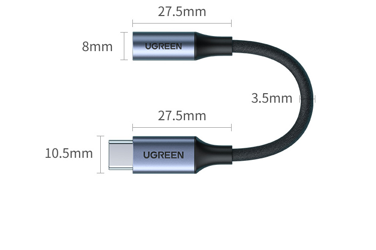 UGREEN Type-C to 3.5mm Headphone Adapter with DAC Chip Audio Converter for iPad Pro, iPhone 17/16, Huawei Mate60/P70 15