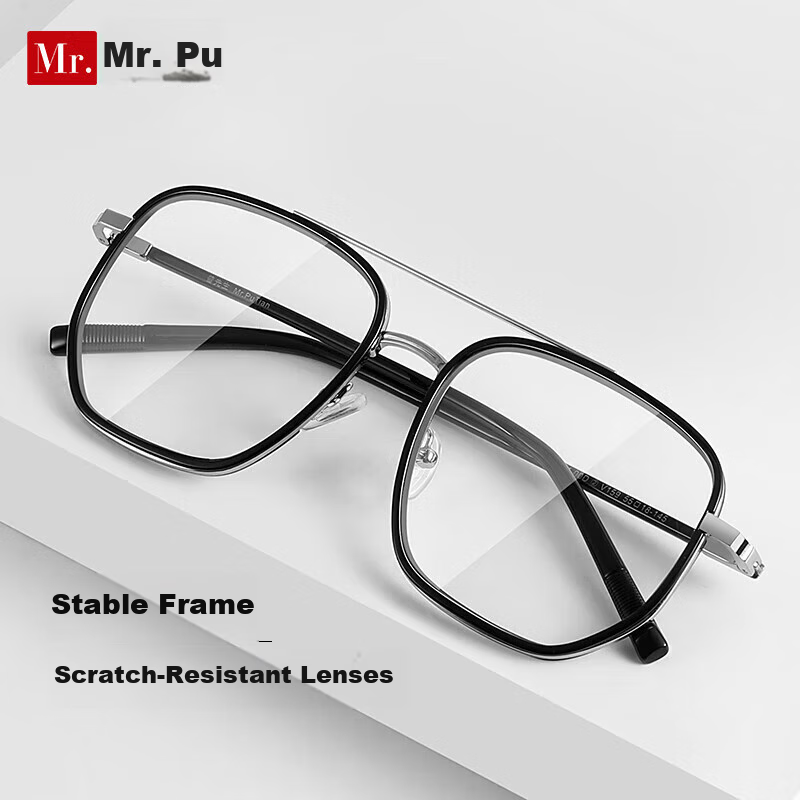 Mr.PuTian Anti-Blue Light Reading Glasses for Men And Women, Bifocal Progressive Multi-Focal Reading Glasses, 100 Degrees, for Ages 40-49