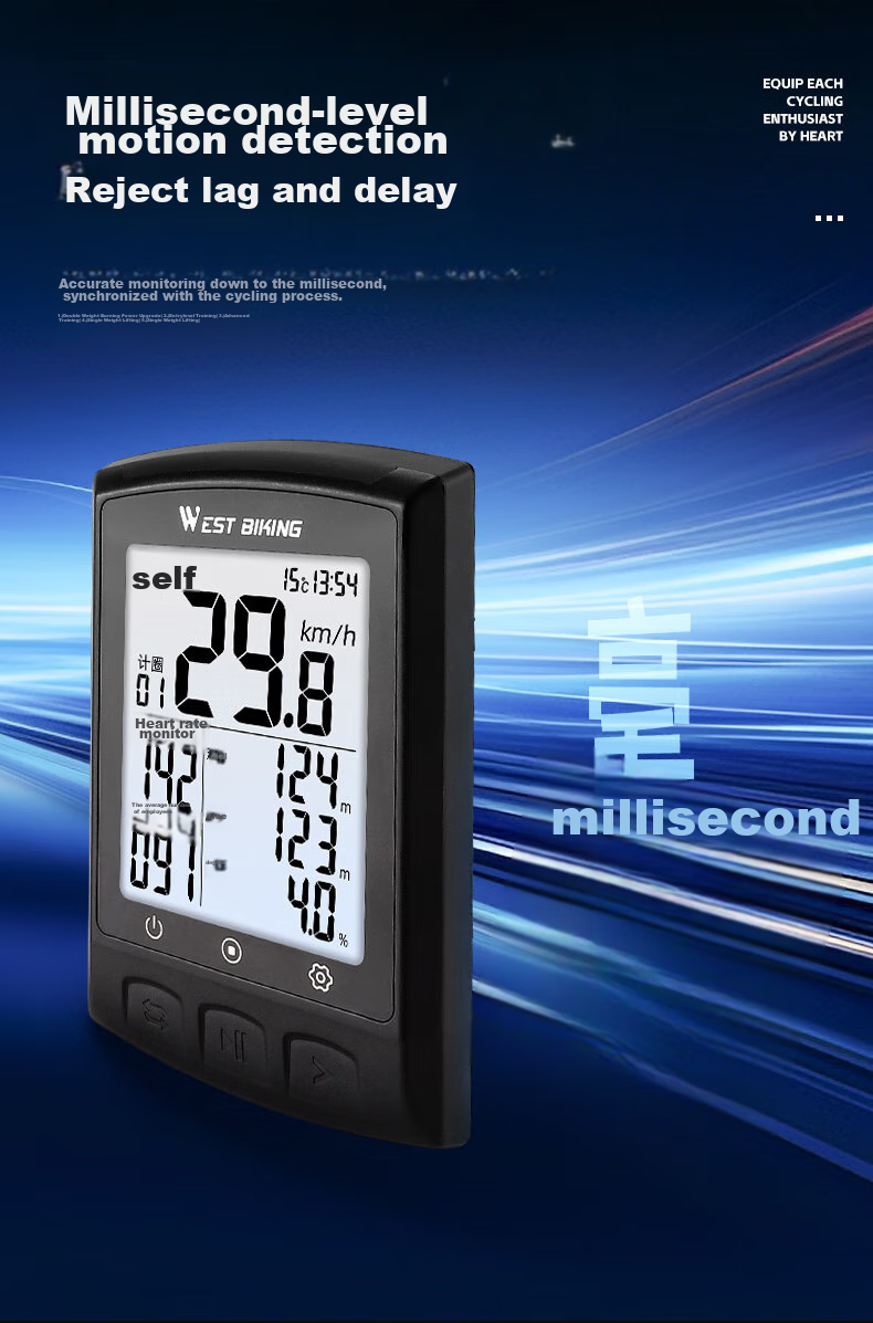 WestBiking Bicycle GPS Speedometer, Wireless Speed Measurement And Positioning, Odometer, Speed Recorder 9