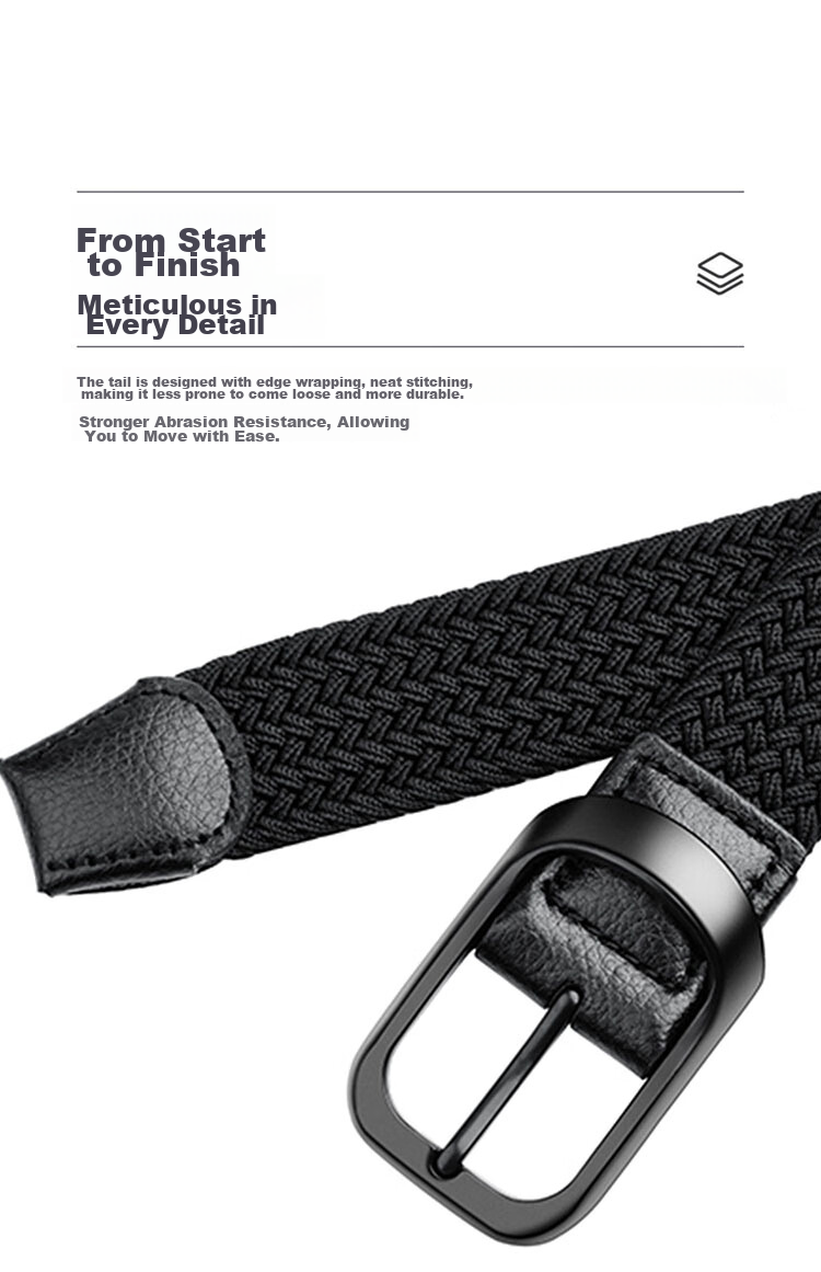 HALFEEL No-Hole, No-Drill Woven Belt for Men And Women, Elastic Canvas Belt with Elastic Band, Student Military Training Belt, Father's Day Gift 8
